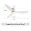 Jamarreon 42''/52'' Flush Mount Dimmable Ceiling Fan with LED Lights and Remote Control-1410740598