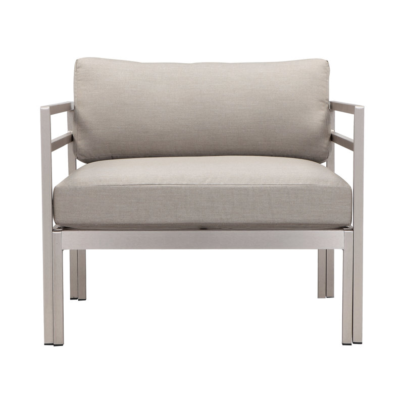 Cold Outdoor 4 - Piece Conversation Set, Silver Frame/Gray Cushion