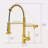 Purifier Kitchen Faucet Drinking Water Faucet, Pull Down Water Filter Kitchen Sink Faucets (Black And Nickel Gold )-118350824