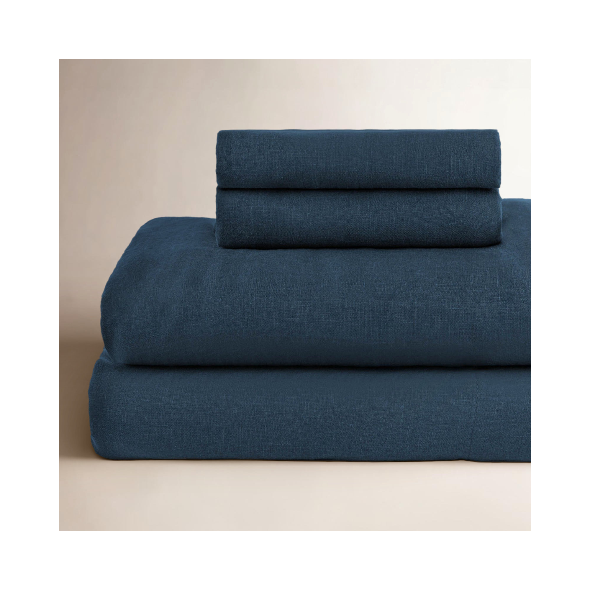 100% French Linen Sheet Set, Queen Sheet Set with 2 Pillowcases, Baltic