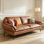 Canapé modulaire orange en cuir véritable-129490924