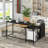 Marayah L-Shaped Steel Computer Desk with Built-In Electrical Outlet-390267883