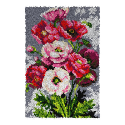 Ensemble de tapis à crocheter à motif floral de coquelicots par Orchidea 4247