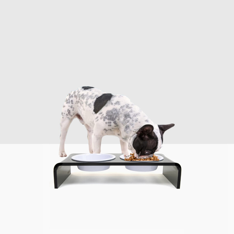 Petite mangeoire pour animaux grise, Blanc