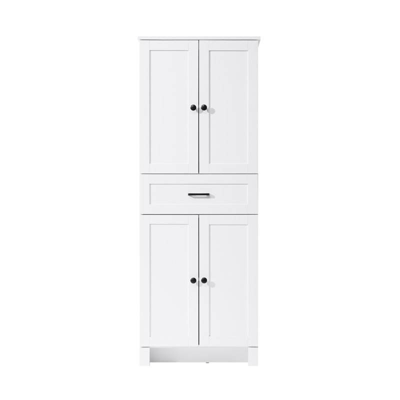 24 Inch Bath Storage Cabinet  in White, 65" H x 24" W x 65" D, White