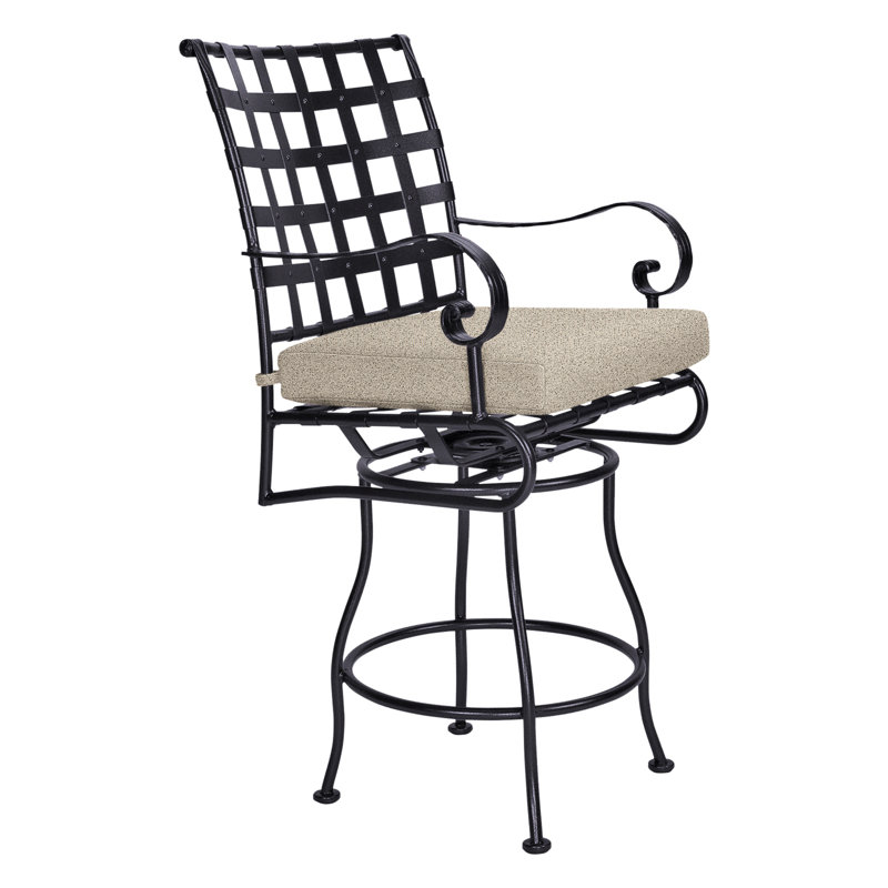 Classico-W Outdoor Swivel Bar Stool, Graphite, Harris Stone
