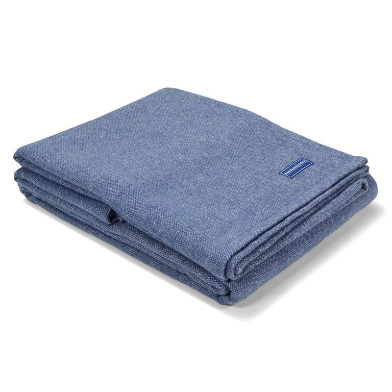 Lakefront Wool Blanket, 66" x 96", Blue