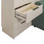 Grand lit escamotable mural avec rangement hydraulique, canapé, tablettes et tiroirs, éclairage DEL / USB, panneau beige, canapé vert-1684206977