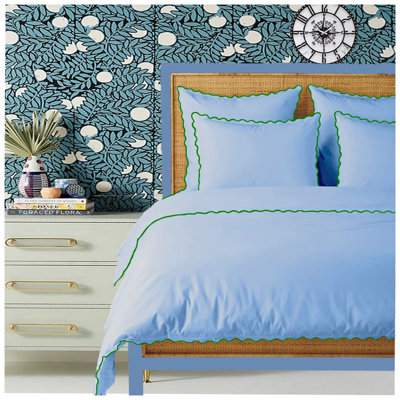 400TC Cotton Small Scallop Embroidery Duvet Cover Set