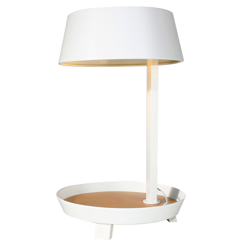 Carry USB 19.7" White Iron Rods Nautical Table Lamp