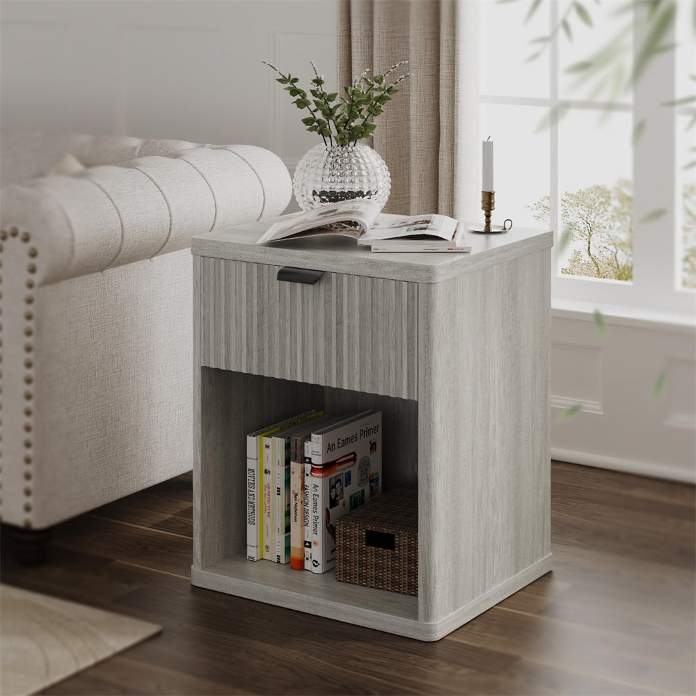 Latitude Run® 1-Drawer Nightstands With Open Cubby | Wayfair