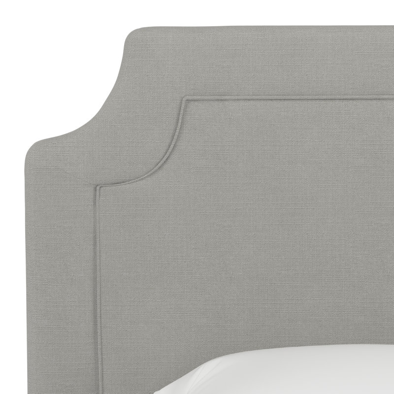 Pocola Upholstered Panel Headboard, Queen, Classic Grey Linen