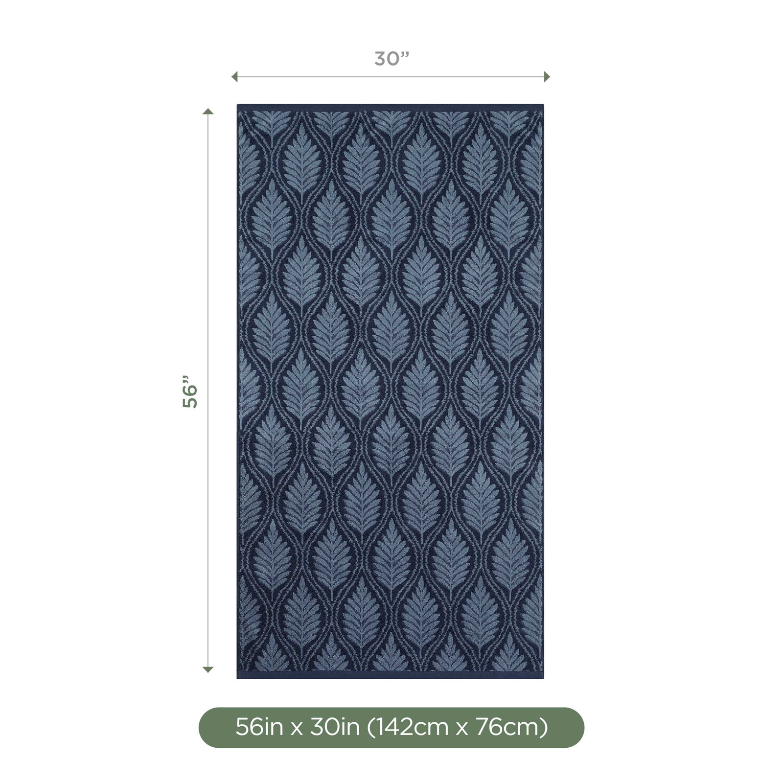 Branden Bath Towel, Fern Ogee Navy
