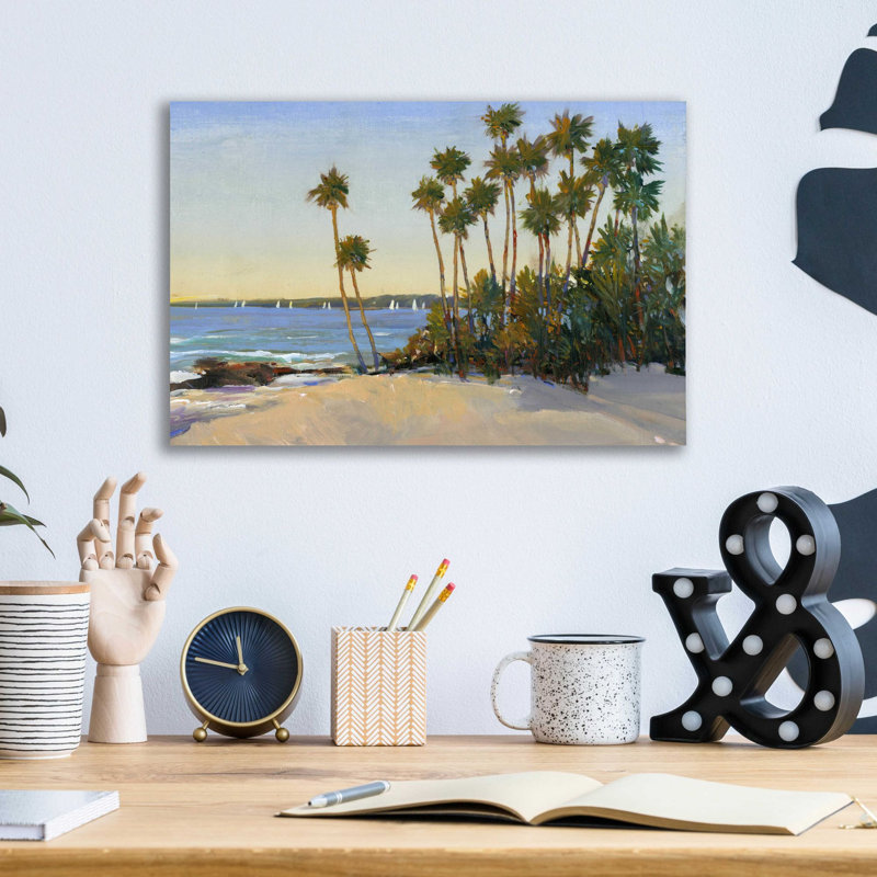 «Distant Shore I» par Tim O'Toole, art mural en verre acrylique, H 12 po x l 16 po x P 0,13 po