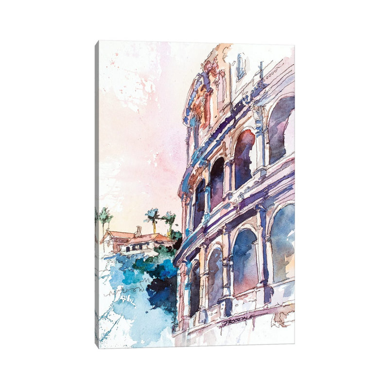 Roman Colosseum by Bill Drysdale - Wrapped Canvas Gallery-Wrapped Canvas Giclée, 20.32 cm H x 30.48 cm W, Wrapped Canvas