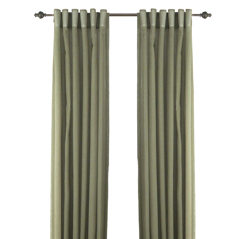 Paire de rideaux semi-transparents Aonan, L 52 po x L 63 po, Olive