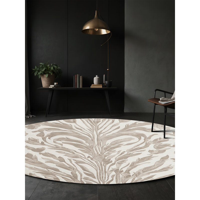 Tapis blanc lavable à la machine, Rond 4 pi
