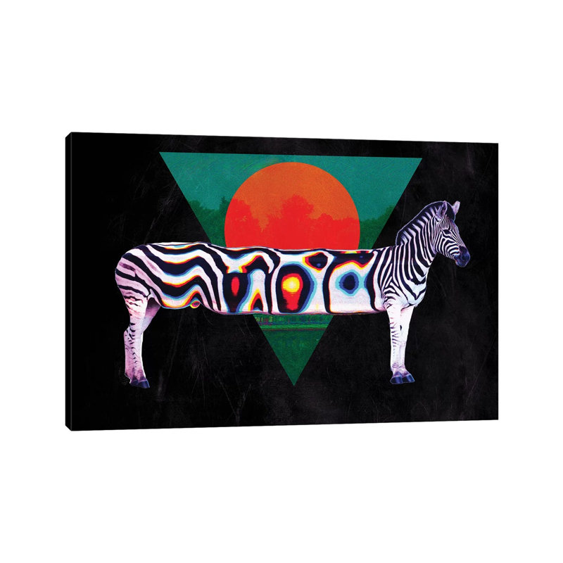 Zebra 1 Piece Wrapped Canvas Wall Art, 20.32 cm H x 30.48 cm W