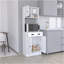 Support de rangement pour micro-ondes avec 3 portes et tiroir Arlington, finition blanche