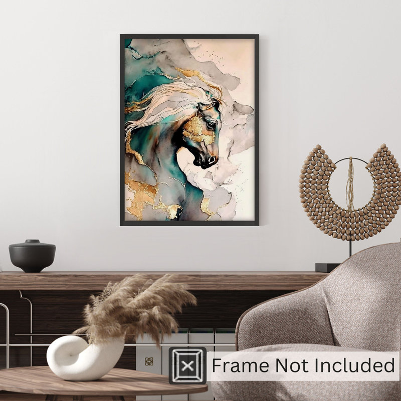 Reproduction d'art sans cadre avec animaux, H 30 po x l 20 po