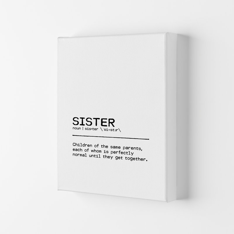 Sister Normal - Print, 29.7cm H x 21cm W x 4cm D, Wrapped Canvas