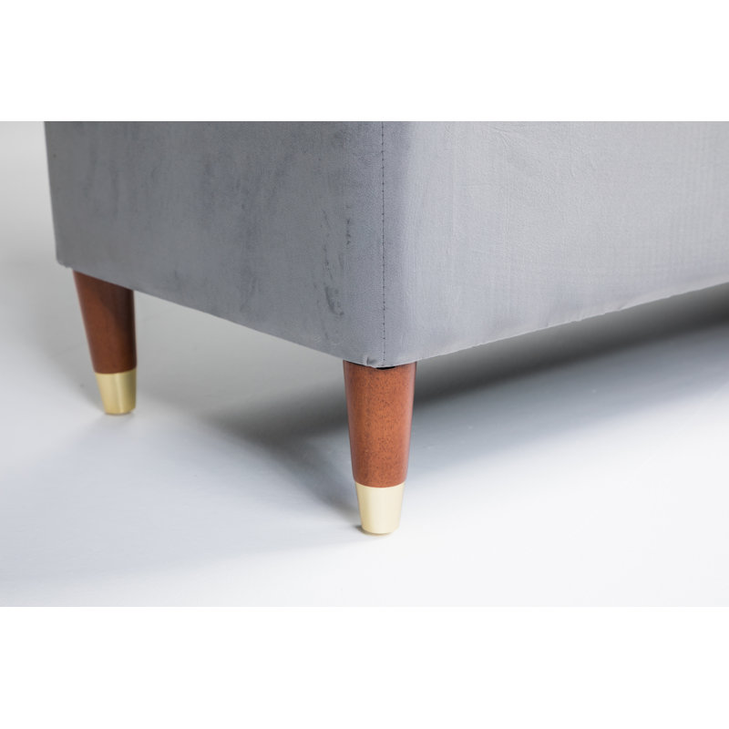 Agnon Upholstered Storage Bench, Grey