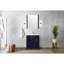 30 po Meuble-lavabo en bois bleu marine avec comptoir en céramique blanc, robinet inclus et armoire ovale à miroir à miroir 28 "