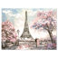 Paysage urbain «Eiffel avec fleurs roses», peinture-35109226-35109233