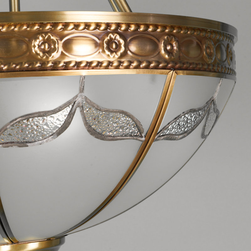 Mid-century Modern 4 - Light Pendant Light Dimmable Semi Flush Mount Chandelier