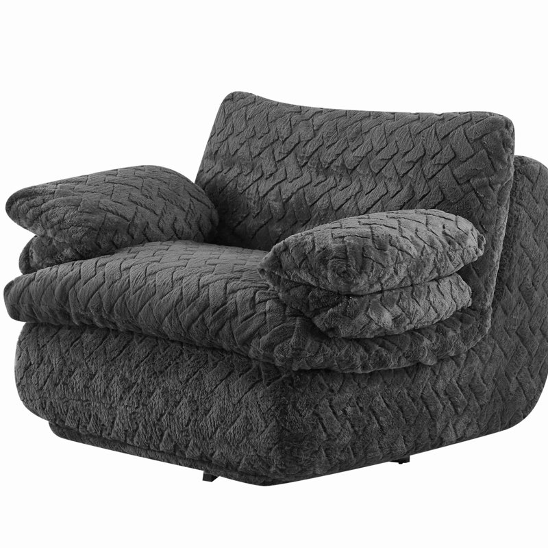 Compression Swivel Lazy Floor Chair, Black