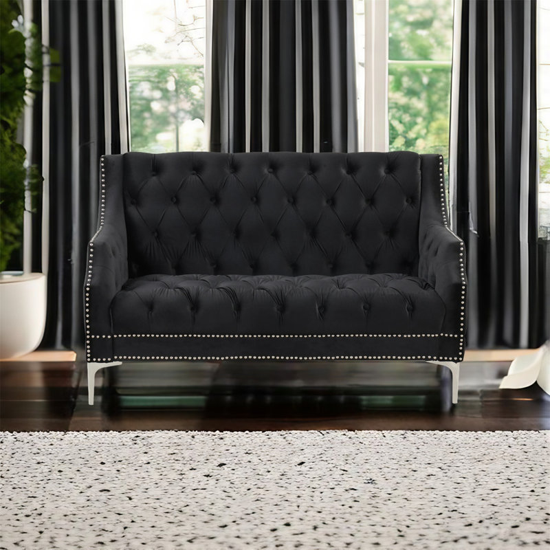 Canapé Haliyah, 100 % polyester noir
