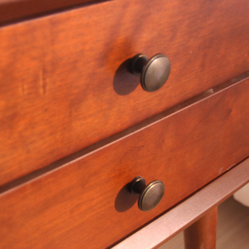 Table de chevet avec 2 tiroirs - Petite table d'appoint avec rangement, noyer, Walnut