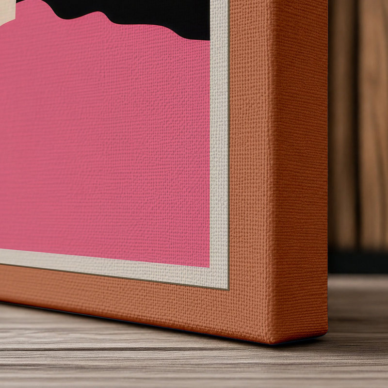 Mushroom Forms Mid-Century - Wrapped Canvas, 24x16 - 61.0 x 40.6 cm, Terracotta Border