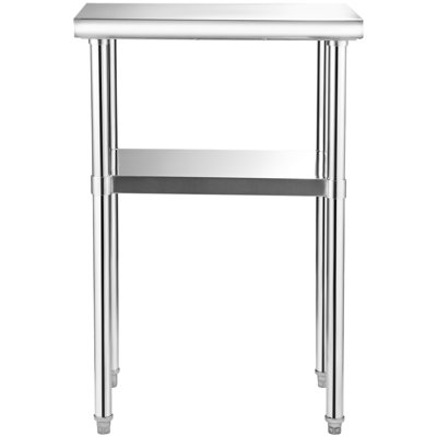 Table de préparation en acier inoxydable, capacité de 272 kg (600 lb), 61 x 46 x 91 cm (24 x 18 x 36 po), pieds réglables - Idéale pour la cuisine, cette table de travail robuste supporte jusqu'à 181 kg (400 lb) sur le dessus et 91 kg (200 lb) sur le dessous, ainsi que pour le jardin.