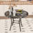 Kasandra 36” Round Dining Table for 4 People, Black Faux Marble Kitchen Table with Metal Base, Space Saving Circle Dinner Table, Small Space Wood Kitchen & Dining Room Tables for Breakfast Nook, Apartment, Dining Room, Living Room-1282729841