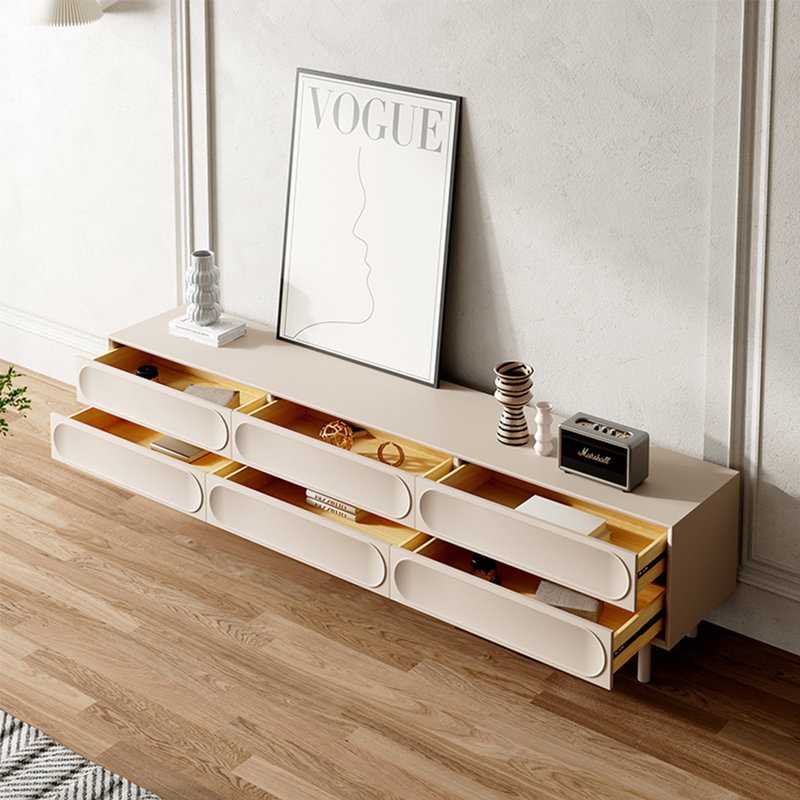 Meuble télé avec table basse et pieds en bois massif