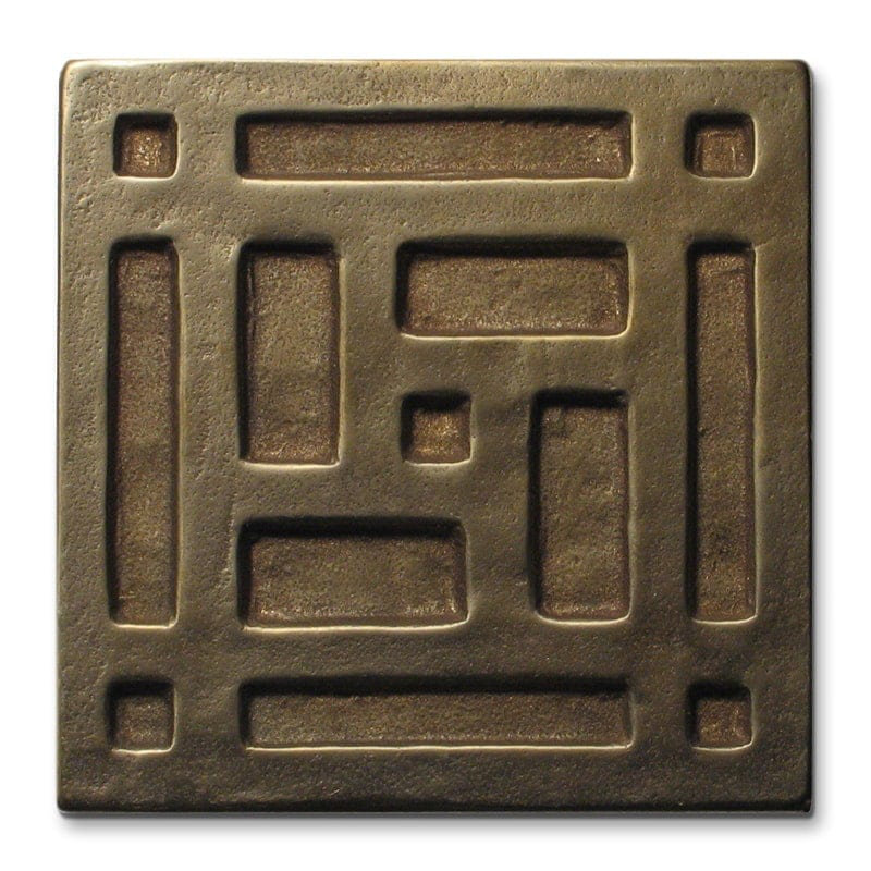 3" x 3" Metal Grid Decorative Tile Insert, Traditional Bronze