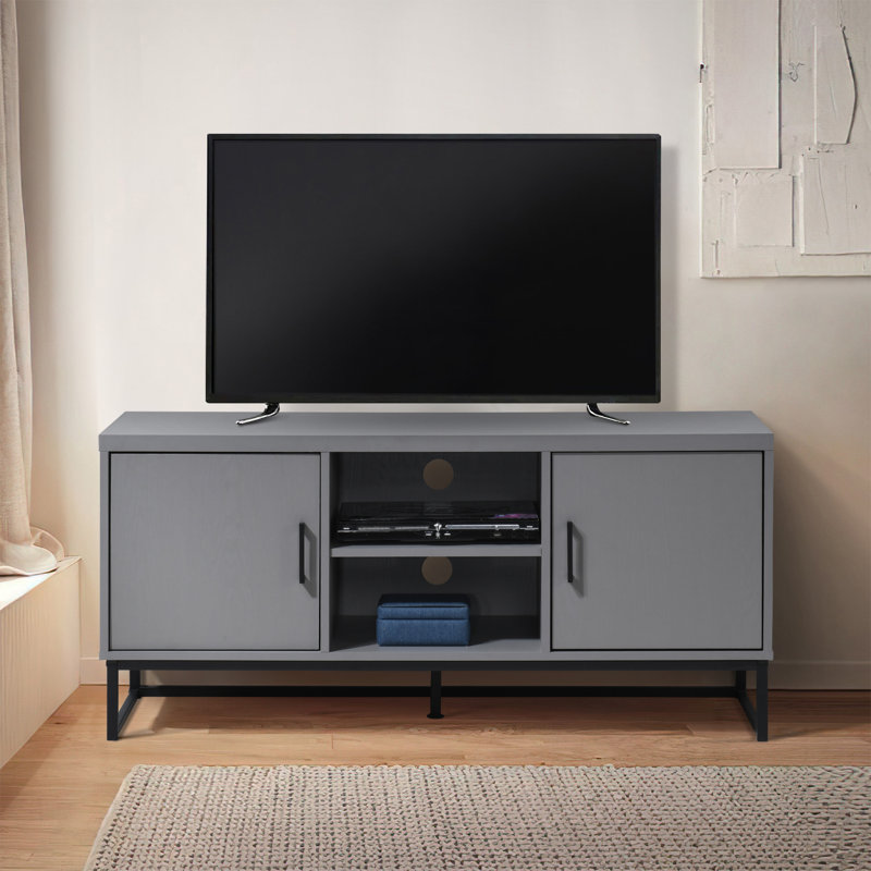47 In. Wood TV Stand With 2 Storage Cabinets Fits TV's Up To 50 In., Gray