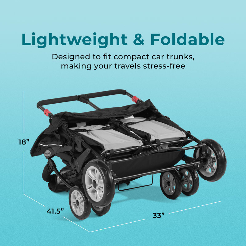 Compass Quad 4-Seat Tandem Stroller, Black/Gray