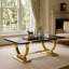  Ensemble de tables de salon Balck and Gold comprenant 2 tables basses de 50 po et 23 po, tables basses modernes avec base en U poli
