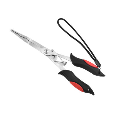 Rack Multifunction Long Nose Fishing Pliers Stainless Steel Fish Hook Pliers With Lanyard Profession Fishing Pliers For Fresh Water Saltwater