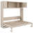 Queen Size Murphy Bed With Storage Cabinets, Beige