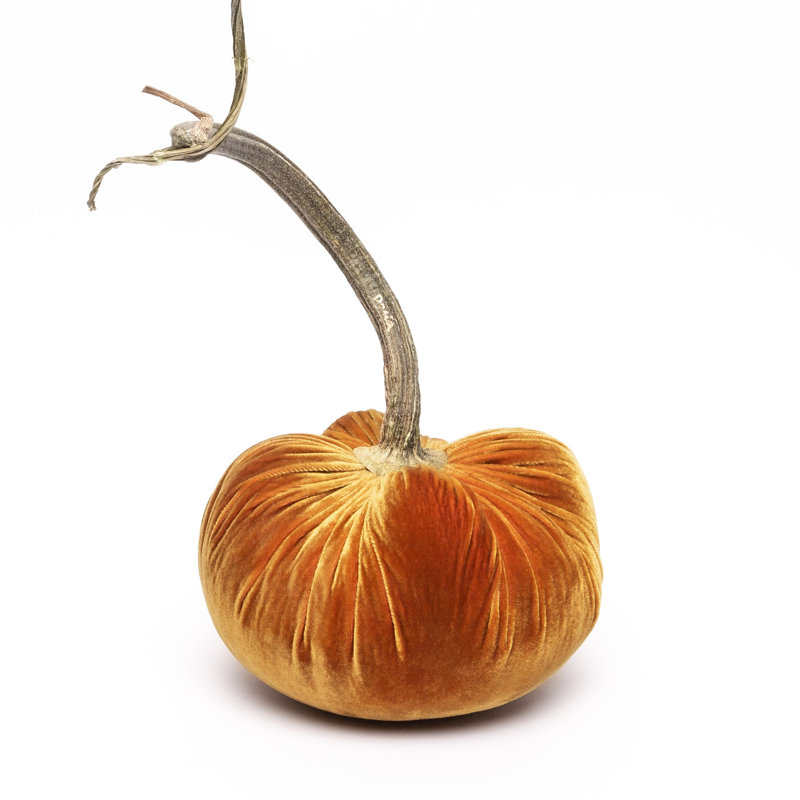 D'Or Silk Velvet Pumpkin, 10" H x 8" W x 8" D