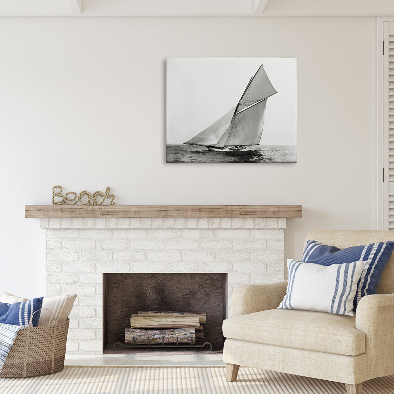 Az-989 - Photographie de bateau majestueux encadrée, H 30 po x l 40 po x P 1,5 po