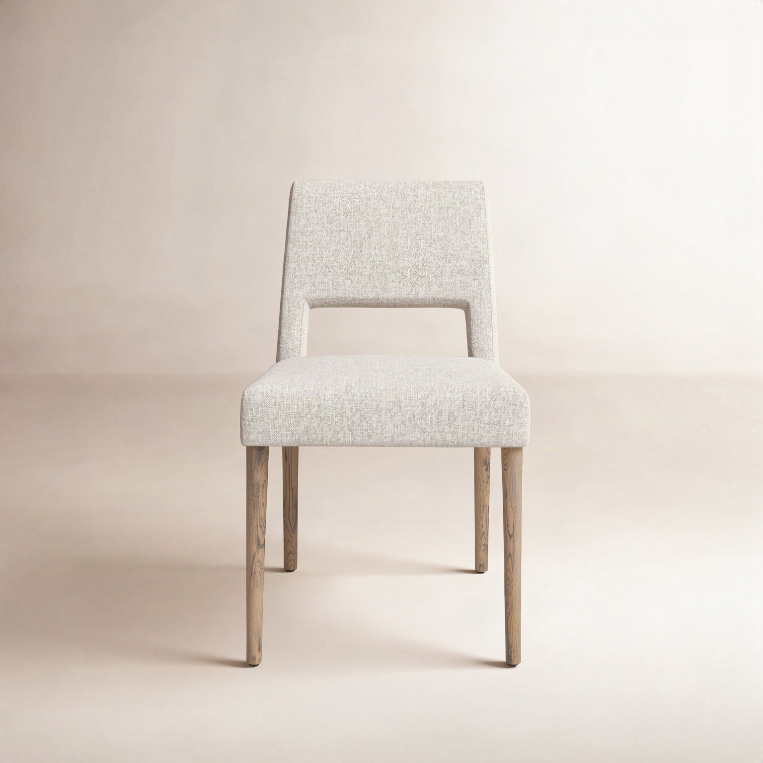 Ermine Genuine Leather Dining Chair, Light Camel