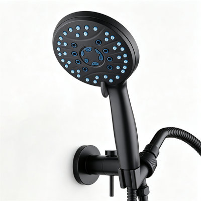 Pommeau de douche à main haute pression 8 jets avec 2 modes de lavage puissant – Buses autonettoyantes, double jet puissant pour baignoire, carrelage et animaux, flexible en acier inoxydable de 1,8 m, supports muraux et de plafond inclus