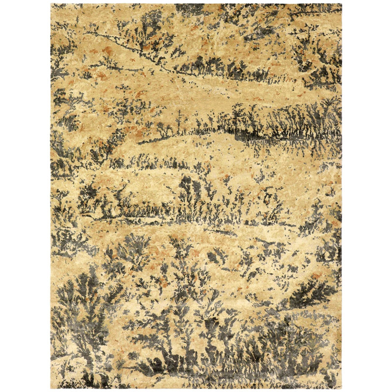 Wool And Silk Nepal One-of-a-Kind Rectangle 9' X 12' Area Rug