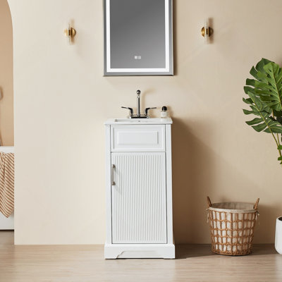 Meuble-lavabo autoportant entièrement assemblé avec comptoir, offrant une installation facile et une fabrication de haute qualité pour votre salle de bain.