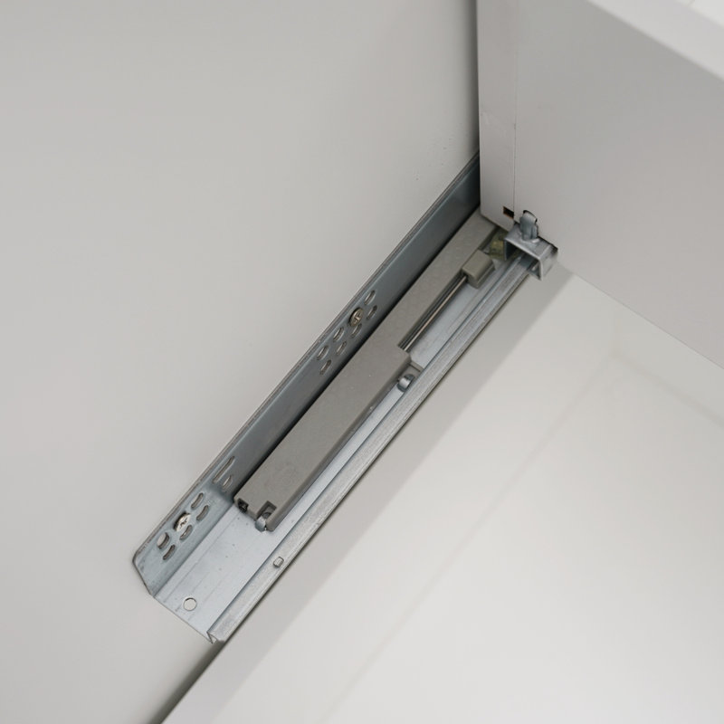 Meuble-lavabo de salle de bain avec lavabo en céramique et 2 tiroirs, Blanc