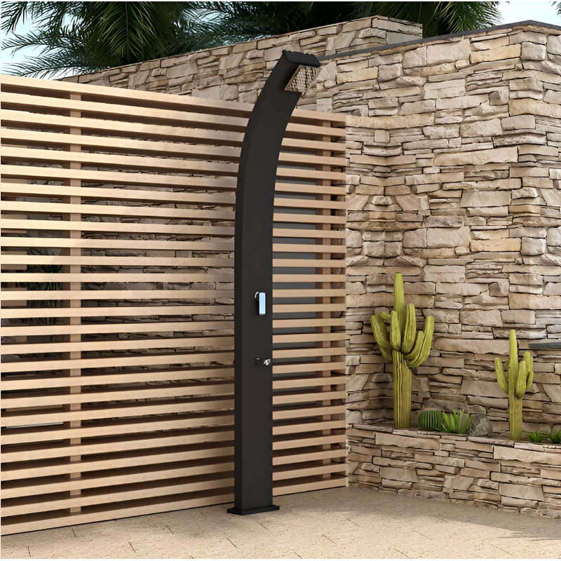 Douche solaire noire avec douche extérieure 20l